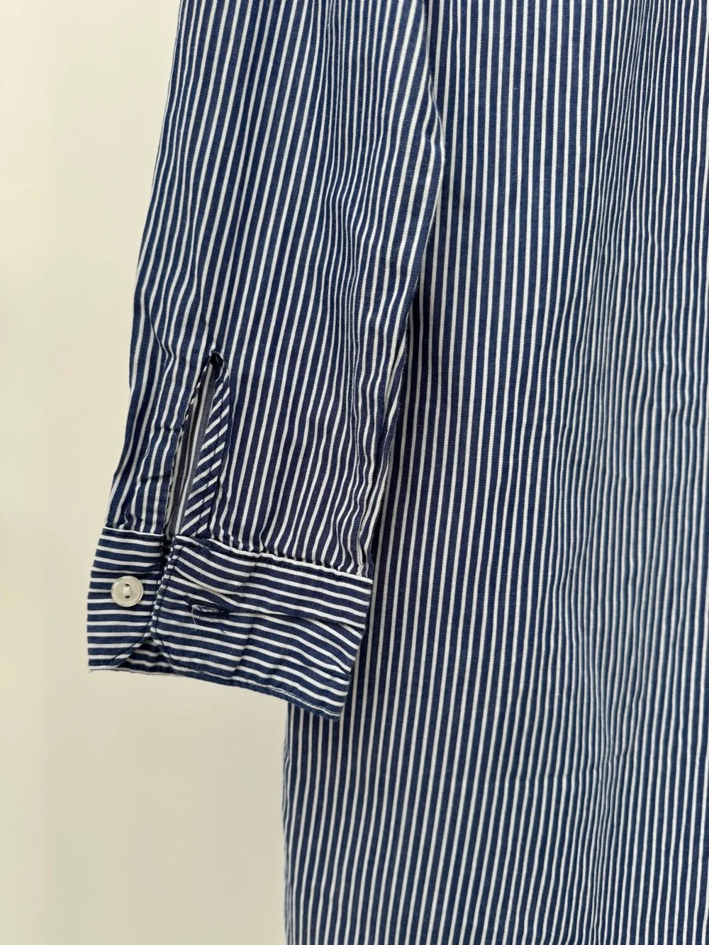 Saks Fifth Avenue Blue & White Striped Button-Up Shirt Dress, Size S/P‎